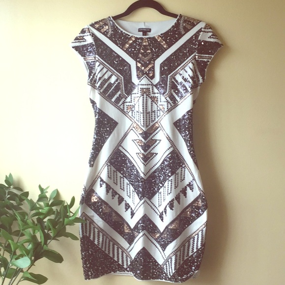 short sleeve sequin sheath dress